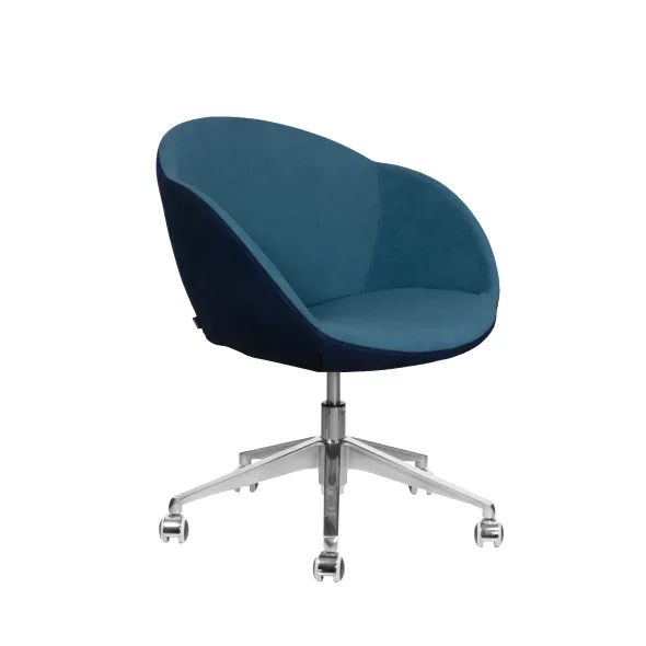 Fauteuil à roulettes Evy - microfibre - bicolore