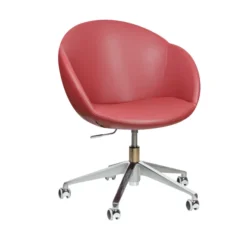 Fauteuil à roulettes Evy - textile enduit grainé - unicolore réglable en hauteur -