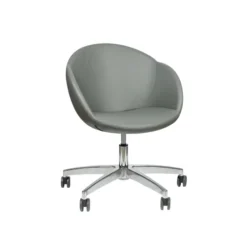 Fauteuil à roulettes Evy - textile enduit grainé - unicolore réglable en hauteur -