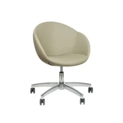 Fauteuil à roulettes Evy - textile enduit lisse - unicolore réglable en hauteur - piétement 5 branches