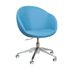 Fauteuil à roulettes Evy - textile enduit lisse - unicolore réglable en hauteur - piétement 5 branches
