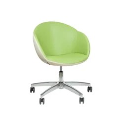 Fauteuil à roulettes Evy - textile enduit grainé - bicolore réglable en hauteur -