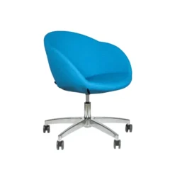 Fauteuil à roulettes Evy - textile enduit texturé unicolore réglable en hauteur - piétement 5 branches