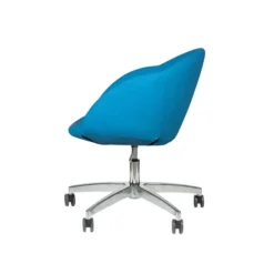 Fauteuil à roulettes Evy - textile enduit texturé unicolore réglable en hauteur - piétement 5 branches