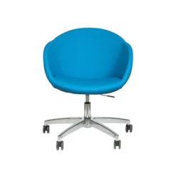 Fauteuil à roulettes Evy - textile enduit texturé unicolore réglable en hauteur - piétement 5 branches