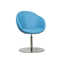 Fauteuil sur embase centrale Evy - textile enduit lisse - unicolore