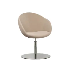 Fauteuil sur embase centrale Evy - microfibre - unicolore