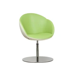 Fauteuil sur embase centrale Evy - textile enduit grainé - bicolore