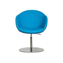 Fauteuil sur embase centrale Evy - textile enduit texturé - unicolore