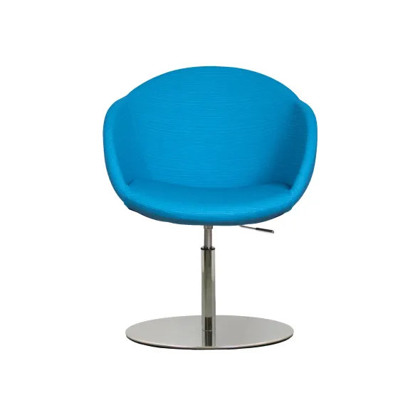 Fauteuil sur embase centrale Evy - textile enduit texturé - unicolore