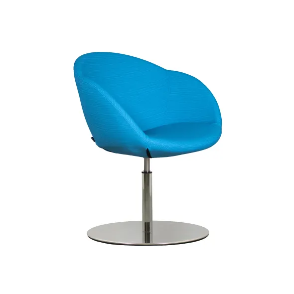 Fauteuil sur embase centrale Evy - textile enduit texturé - unicolore