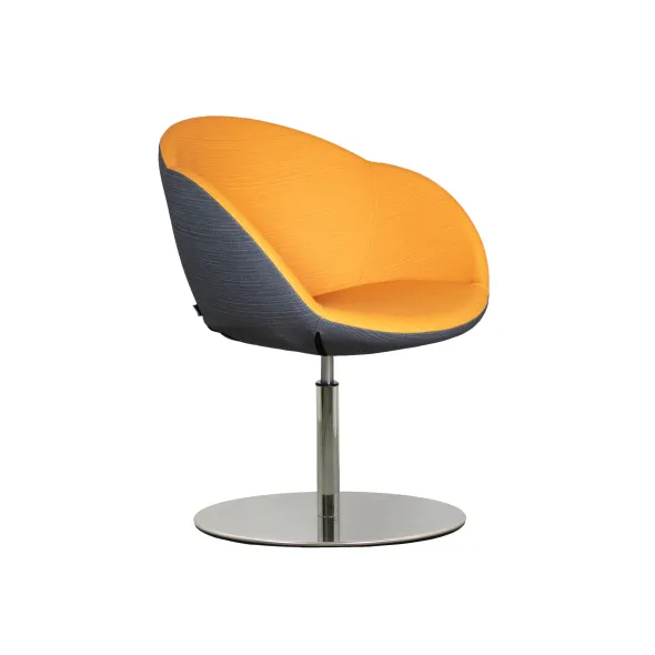Fauteuil sur embase centrale Evy - textile enduit texturé - bicolore