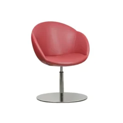 Fauteuil sur embase centrale Evy - textile enduit grainé - unicolore
