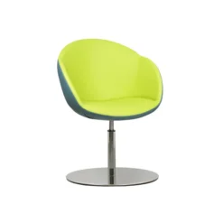 Fauteuil sur embase centrale Evy - textile enduit lisse - bicolore