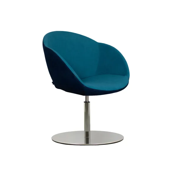 Fauteuil sur embase centrale Evy - microfibre - bicolore