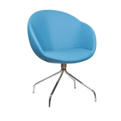 Fauteuil sur piétement araignée Evy - textile enduit lisse - unicolore