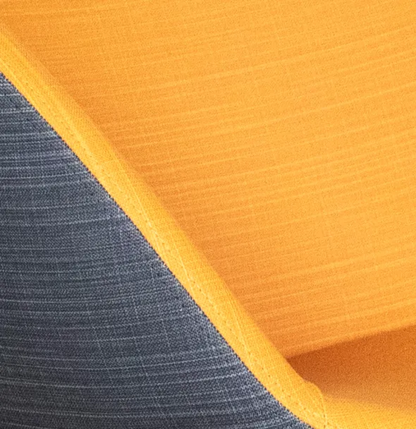 Fauteuil sur piétement araignée Evy - textile enduit texturé - bicolore