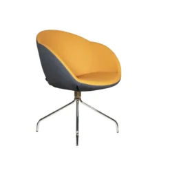 Fauteuil sur piétement araignée Evy - textile enduit texturé - bicolore