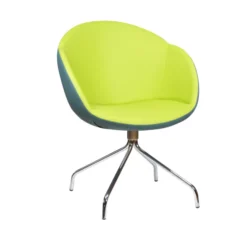 Fauteuil sur piétement araignée Evy - textile enduit lisse - bicolore