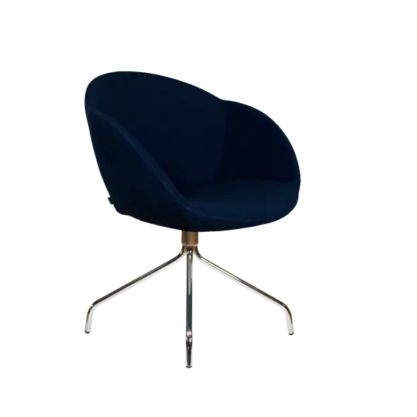 Fauteuil sur piétement araignée Evy - microfibre - unicolore