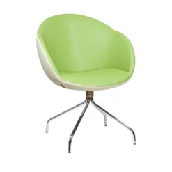 Fauteuil sur piétement araignée Evy - textile enduit grainé - bicolore