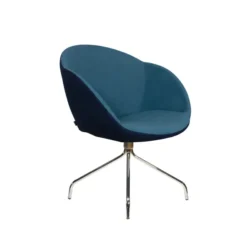 Fauteuil sur piétement araignée Evy - microfibre - bicolore