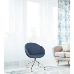 Fauteuil sur piétement araignée Evy - tissu - bicolore