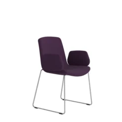 Fauteuil traineau Cubb - tissu - piétement métallique