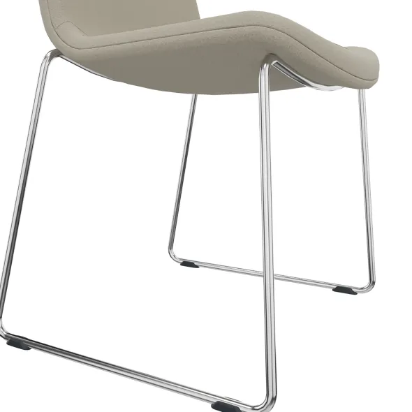 Fauteuil traineau Cubb - tissu - piétement métallique