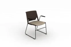 Fauteuil traineau Véry - assise tissu - dossier polypropylène - piétement époxy