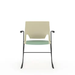 Fauteuil traineau Véry - assise textile enduit - dossier polypropylène - piétement époxy