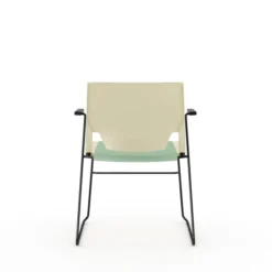Fauteuil traineau Véry - assise textile enduit - dossier polypropylène - piétement époxy