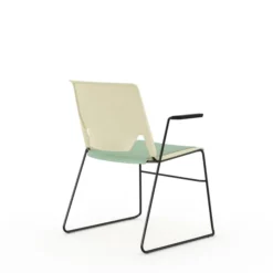 Fauteuil traineau Véry - assise textile enduit - dossier polypropylène - piétement époxy