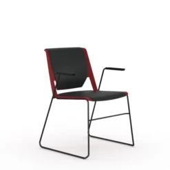 Fauteuil traineau Véry - textile enduit - piétement époxy