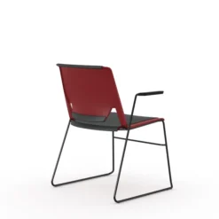 Fauteuil traineau Véry - textile enduit - piétement époxy