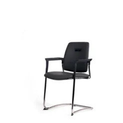 Fauteuil visiteur luge Artech - cuir - piétement chrome