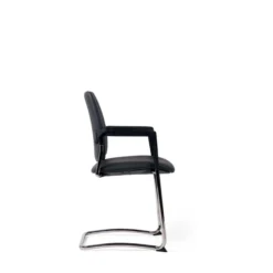 Fauteuil visiteur luge Artech - cuir - piétement chrome