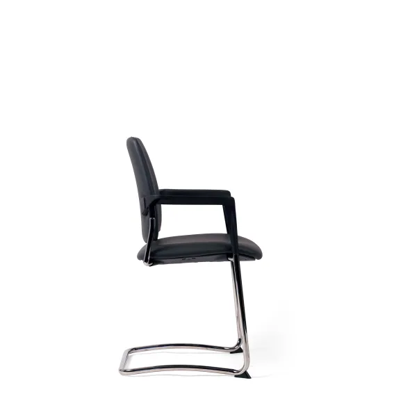 Fauteuil visiteur luge Artech - cuir - piétement chrome