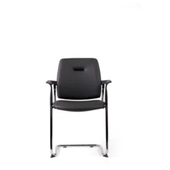 Fauteuil visiteur luge Artech - cuir - piétement chrome