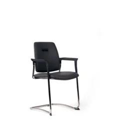 Fauteuil visiteur luge Artech - cuir - piétement chrome