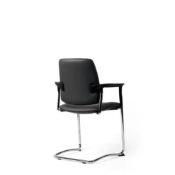 Fauteuil visiteur luge Artech - cuir - piétement chrome
