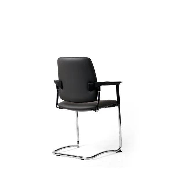 Fauteuil visiteur luge Artech - cuir - piétement chrome