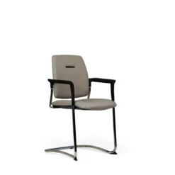Fauteuil visiteur luge Artech - tissu - piétement chrome
