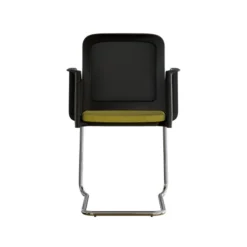 Fauteuil visiteur luge F8 - assise tissu et dossier résille Rythm - piétement chrome