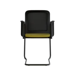 Fauteuil visiteur luge F8 - assise tissu et dossier résille Rythm - piétement époxy