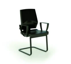 Fauteuil visiteur luge Léandre Manager - cuir