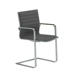 Fauteuil visiteur luge Lira - tissu - accoudoirs fixes et piétement chromé