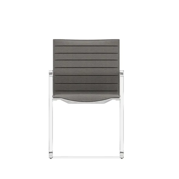Fauteuil visiteur luge Lira - tissu - accoudoirs fixes et piétement chromé