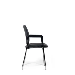 Fauteuil visiteur 4 pieds Artech - cuir - piétement chrome