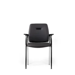Fauteuil visiteur 4 pieds Artech - cuir - piétement chrome